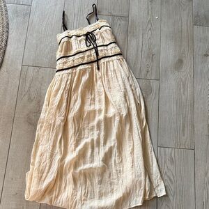 Cream Maxi Dress with Black Accents